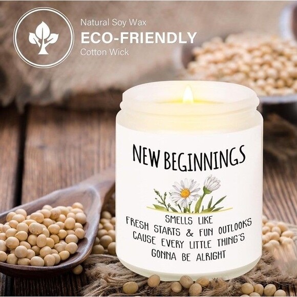 New Beginnings Coffee Mug & Candle Gift Set Break Up/Divorce/ Retirement - Picture 2 of 8